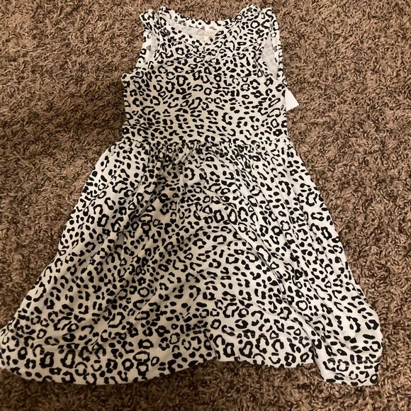 Kate Quinn White Animal Print Dress 12-18 Months 95% Bamboo Viscose 5% Lycra - Picture 1 of 3